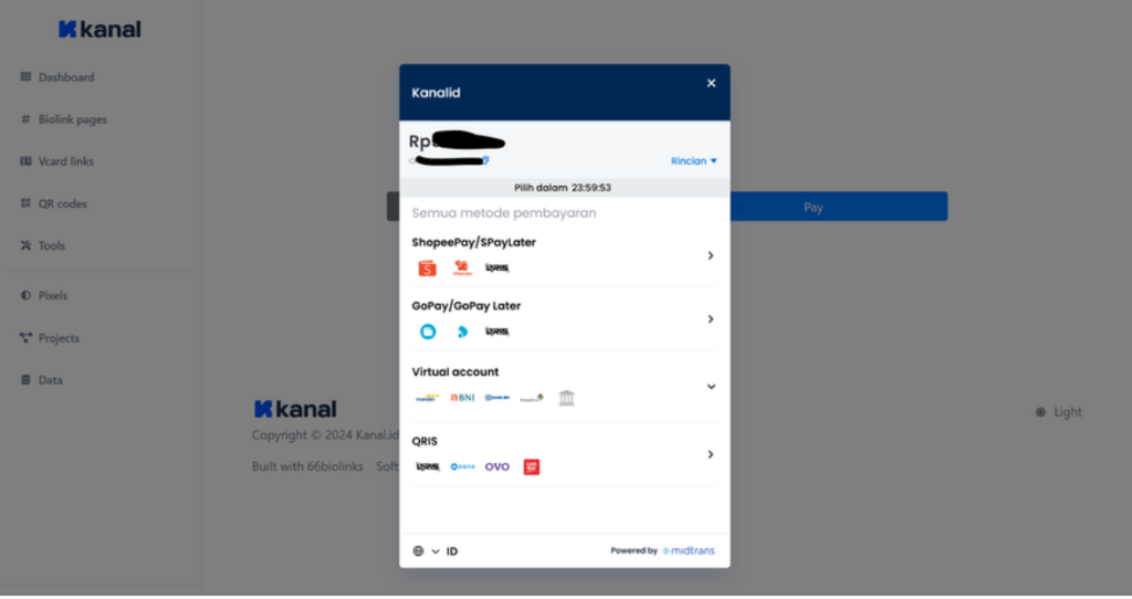 Kanal.id Midtrans Payment Gateway Integration