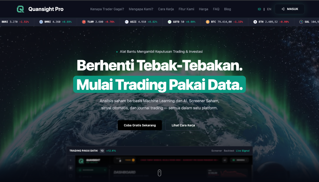 Quansight Pro — Platform Trading & Analisis Saham AI